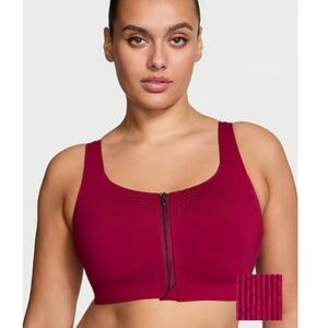NWT Victoria’s Secret VSX Front Zip Close Sports Bra Strappy 40DDD Red